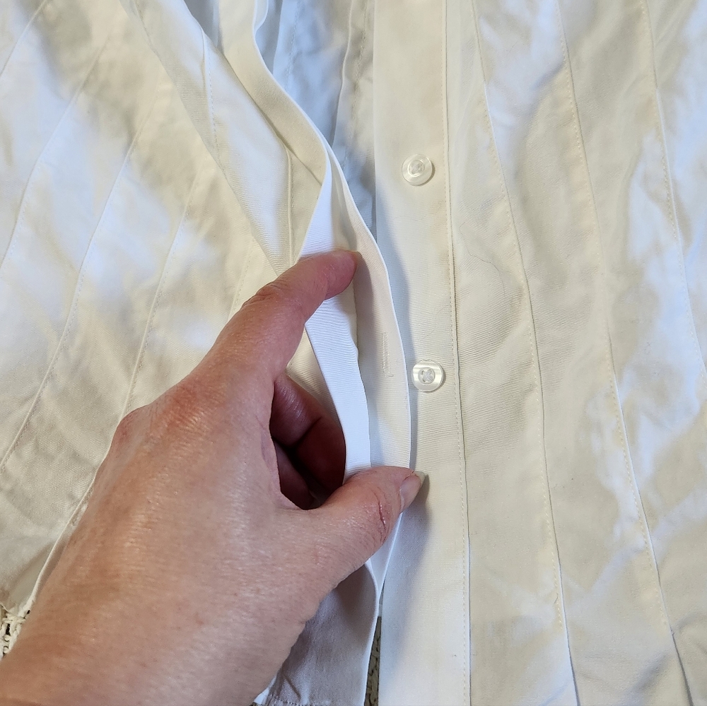 White Button Up Blouse Fitted - image 13
